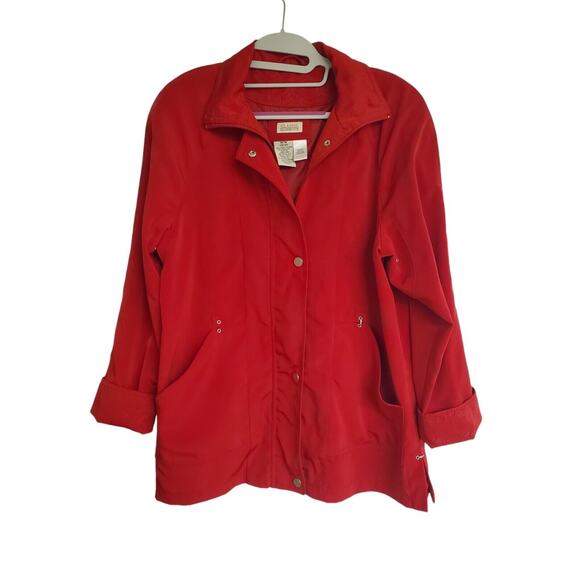 Women's Classic Elements Red Lightweight Jacket w/ Paisley Trim | Size Medium - Picture 1 of 8